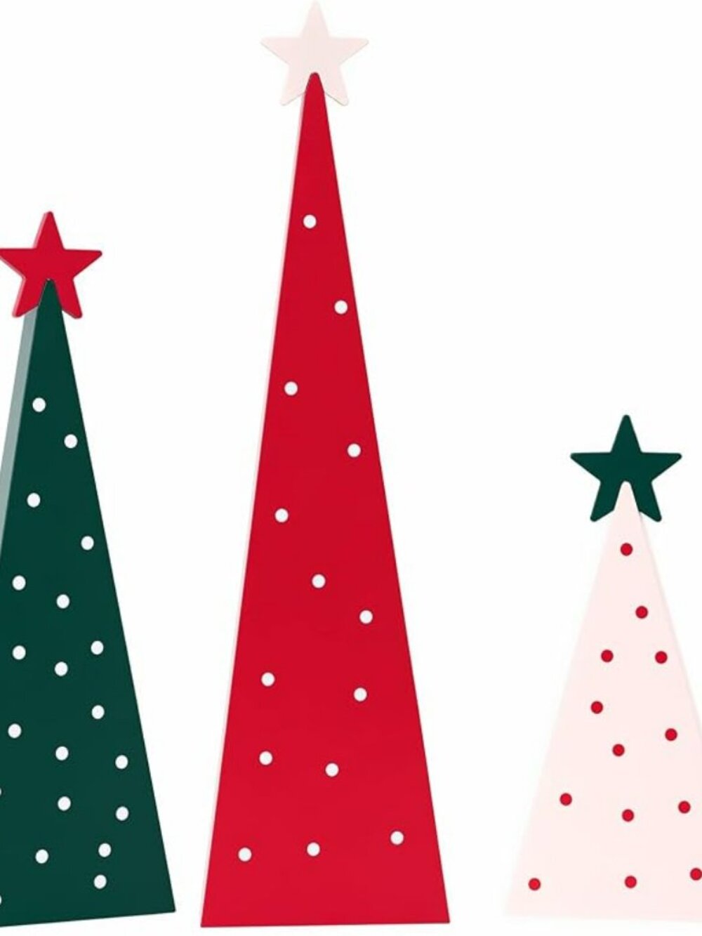 Christmas Decorations Indoor, 3 Pcs Wooden Christmas Tree Decor